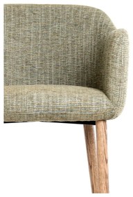 Svetlozelené čalúnené jedálenské kreslá v súprave s podrúčkami 2 ks Blaine – Light &amp; Living