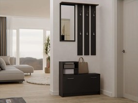 Predsieňová zostava Vayan 1 (čierna) (so zrkadlom). Akcia -18%. Vlastná spoľahlivá doprava až k Vám domov. 1132526