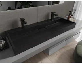 Mexen Ava, umývadlo na dosku z konglomerátu 2/O 120 x 46 cm, čierna matná, 23011272
