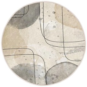 Béžový prateľný okrúhly koberec ø 80 cm Simple Lines – Mila Home