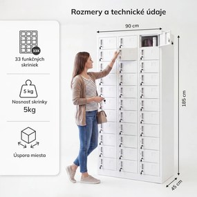 Biela zamestnanecká skrinka na osobné veci: OLIVER, 900 x 1850 x 450 mm