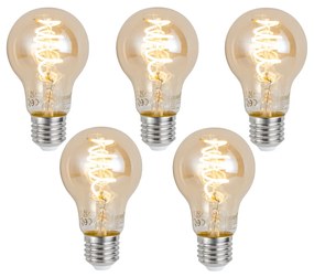Sada 5 ks Inteligentná stmievateľná LED žiarovka E27 A60 Jantárová 4,9 W 320 lm 2500 K