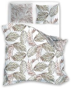 Bavlněné povlečení BOHO 002 220x200 cm + 2x 70x80 cm bílé/hnědé