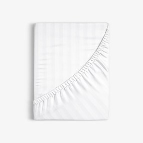 Goldea damašková napínacia plachta - biele saténové prúžky 140 x 200 cm