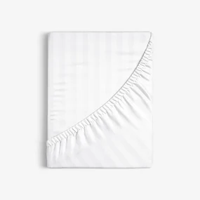Goldea damašková napínacia plachta - biele saténové prúžky 90 x 200 cm