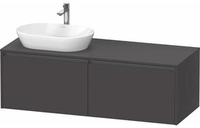 DURAVIT Ketho 2 závesná skrinka pod umývadlo na dosku (umývadlo vľavo), 2 zásuvky, 1400 x 550 x 459 mm, grafit super matná, K24888L80800000
