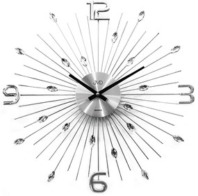 Crystal nástenné hodiny JVD HT104 (49 cm) – strieborné