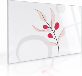 Sklenený obraz - Ružová florálna abstrakcia N⁰3 (70x50 cm)