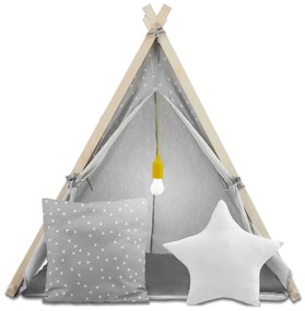 Stan pre deti s lampou Nukido 740521 - šedý