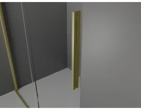 Mexen Velar, posuvné sprchové dvere do otvoru 90 cm, 8mm šedé sklo, zlatá matná, 871-090-000-41-55