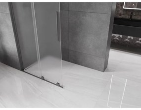 Mexen Velar L, posuvná sprchová zástena Walk-in 90 x 200 cm, 8mm sklo námraza, grafit brúsený, 871-090-003-33-66