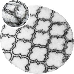 Protišmykový koberec DECOR biely / sivý 1 kruh
