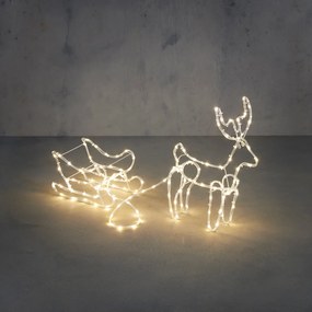 Vianočná stojaca lampa Sob so sánkami 116 cm vrátane LED s časovačom IP44 - Sori