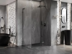 Mexen Lunar L, 1-krídlový sprchový kút, pravý, 90 x 80 cm, 8mm číre sklo, grafitový profil, 834L-090-080-95-00-P