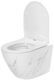 Závesná WC misa so sedadlom Carlos Slim biely mramor