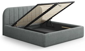 Tmavosivá čalúnená dvojlôžková posteľ s úložným priestorom s roštom 160x200 cm Juno – Windsor &amp; Co Sofas