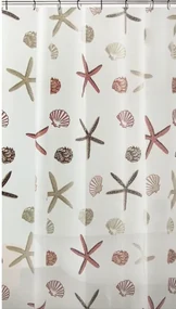 Erga Peva, sprchový záves 180x200cm, polyester, biela-vzor more, ERG-06027