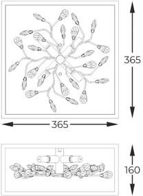 Zuma Line C0578-04A-B5TF - Stropné svietidlo SPRING 4xG9/33W/230V čierna/zlatá