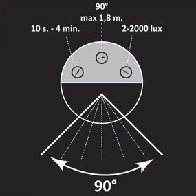 Vonkajšia lampa so senzorom NEW YORK 1xE27/12W/230V IP44 44 cm antracit