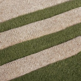 Ručne tkaný vlnený behúň v zeleno-prírodnej farbe 80x230 cm Lois Scallop – Flair Rugs