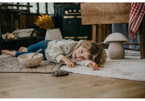 Béžový látkový detský kôš na hračky ø 23x27 cm Mushroom – Lorena Canals