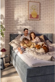 Modrá boxspring posteľ s úložným priestorom 160x200 cm Elva Bold Line – Bonami Selection
