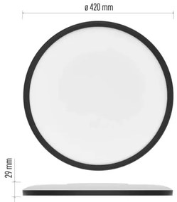 LED Stropné svietidlo FLORI LED/22W/230V 4000K čierna pr. 42 cm