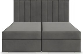 Manželská posteľ AGEN Velvet 160×200 cm sivá