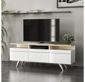 TV stolík/skrinka Vulema (dub + biela) . Vlastná spoľahlivá doprava až k Vám domov. 1095468