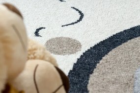 Detský koberec YOYO EY78 biely / béžový - mraky, dúha, kvapky
