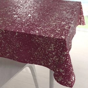 Biante Zamatový štvorcový obrus Isabela IBL-006 Gold Design vínový 140x140 cm
