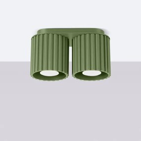Sollux SL.1795 - Bodové svietidlo AURA 2xGU10/10W/230V zelené