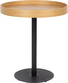 Okrúhly odkladací stolík s doskou v dubovom dekore ø 40 cm Yuri S – White Label