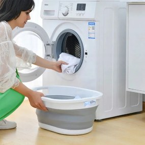 Kôš na bielizeň AIDA COMPACT sivý / biely 25 l