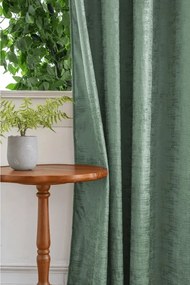 Zatemňovací záves LOOM VELVET 140x250 cm, zelený Zavesenie: Kovové krúžky