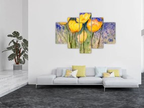 Obraz - Žlté tulipány (150x105 cm)