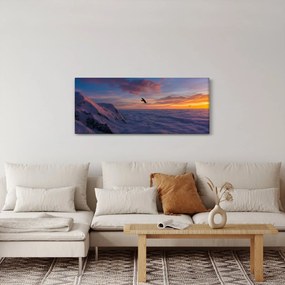 Obraz pri západe slnka, Mt. blanc (120x50 cm)