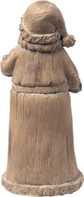 Hnedá dekorácie Santa s lucernou - 11 * 9 * 24 cm