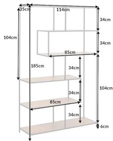 Knižnica/Regál 42024 115cm Slim Line Divoký Dub  - Komfort-nábytok