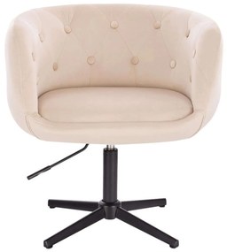 LuxuryForm DESIGN Kreslo MONTANA VELUR na čiernom kríži - krémové