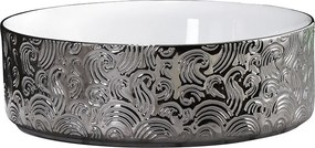 BPS-koupelny Keramické umývadlo na dosku HYD-LA-WH-SV-MOD3-360 36x36 cm, biele/strieborné