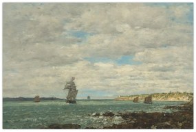 Obraz - Eugène Boudin, Coast of Brittany, reprodukcia (90x60 cm)