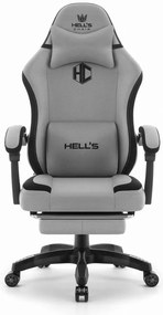 Ergonomická herná a kancelárska stolička HC-1016 s podnožkou - sivá