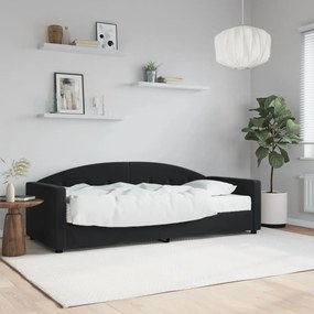 Denná posteľ s matracom čierna 80x200 cm zamat 3197274