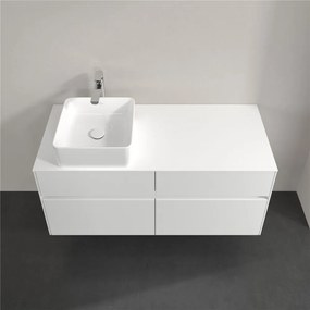 VILLEROY &amp; BOCH Collaro závesná skrinka pod umývadlo na dosku (umývadlo vľavo), 4 zásuvky, 1200 x 500 x 548 mm, White Matt, C04200MS