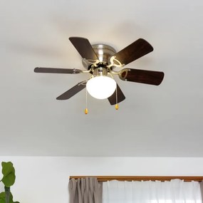 ZEVENTI - Stropný ventilátor GALDANA 1xE27/60W/230V hnedá/béžová