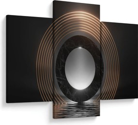 Obraz - Abstrakcia, mesiac nad vodou (90x60 cm)