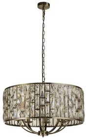 Searchlight 6588-8AB - Luster na reťazi BIJOU 8xE14/60W/230V mosadz