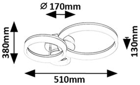 Rabalux 71383 - LED Stropné svietidlo AMILIA LED/24W/230V 3000/4000/6500K zlatá