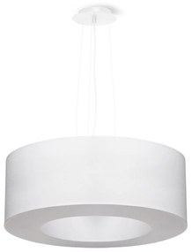 Závesné svietidlo Saturno, 1x biele textilné tienidlo, (biely plast), (fi 50 cm)